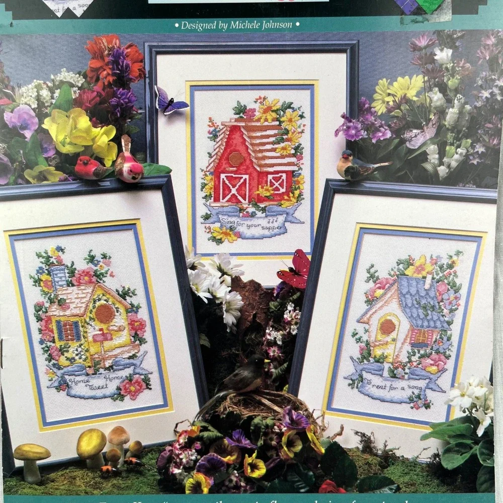 A Trio of Birdhouses‎ Cross Stitch Pattern Great Big Graphs VCL 20139